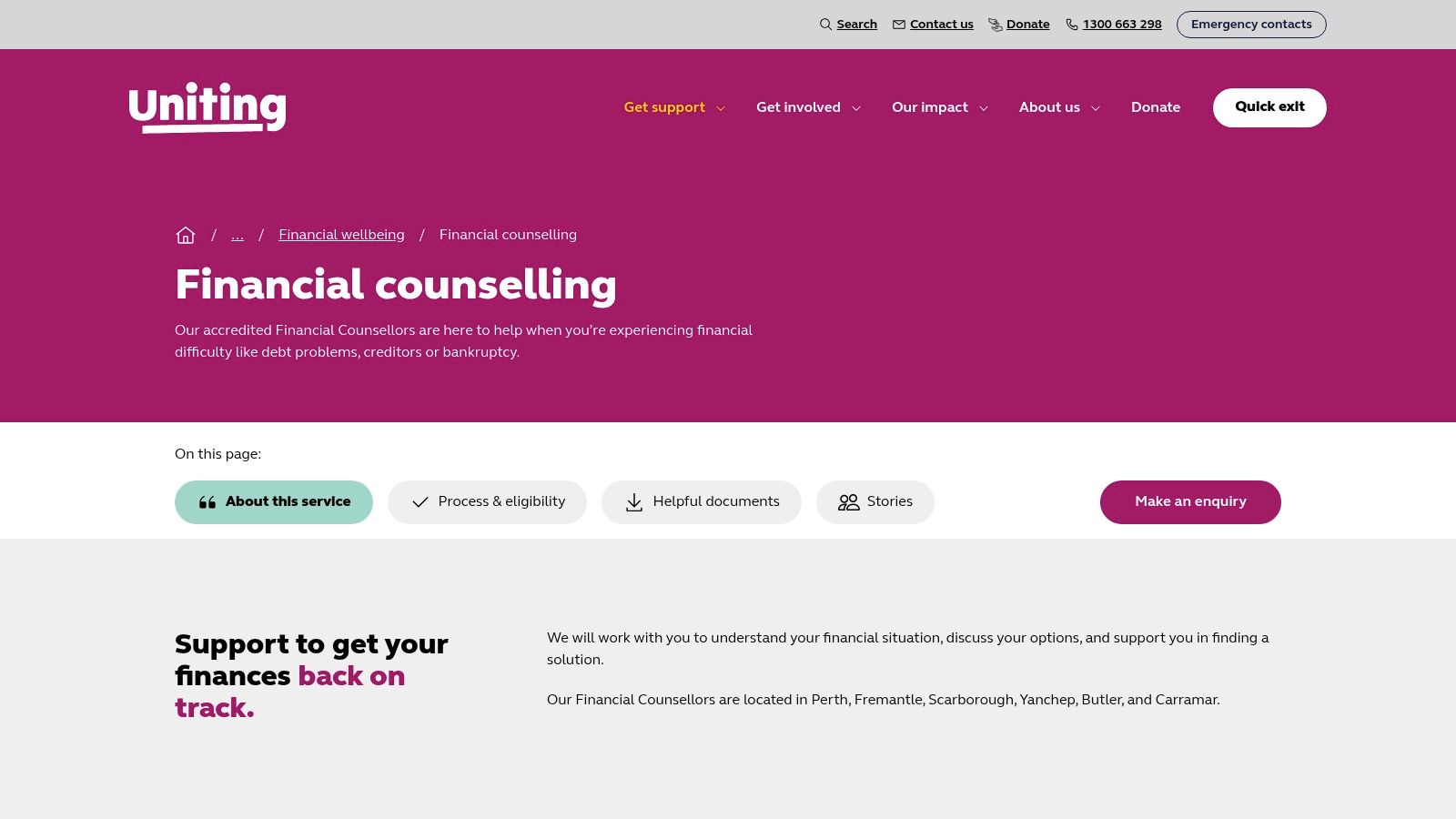 Uniting WA – Free Financial Counselling