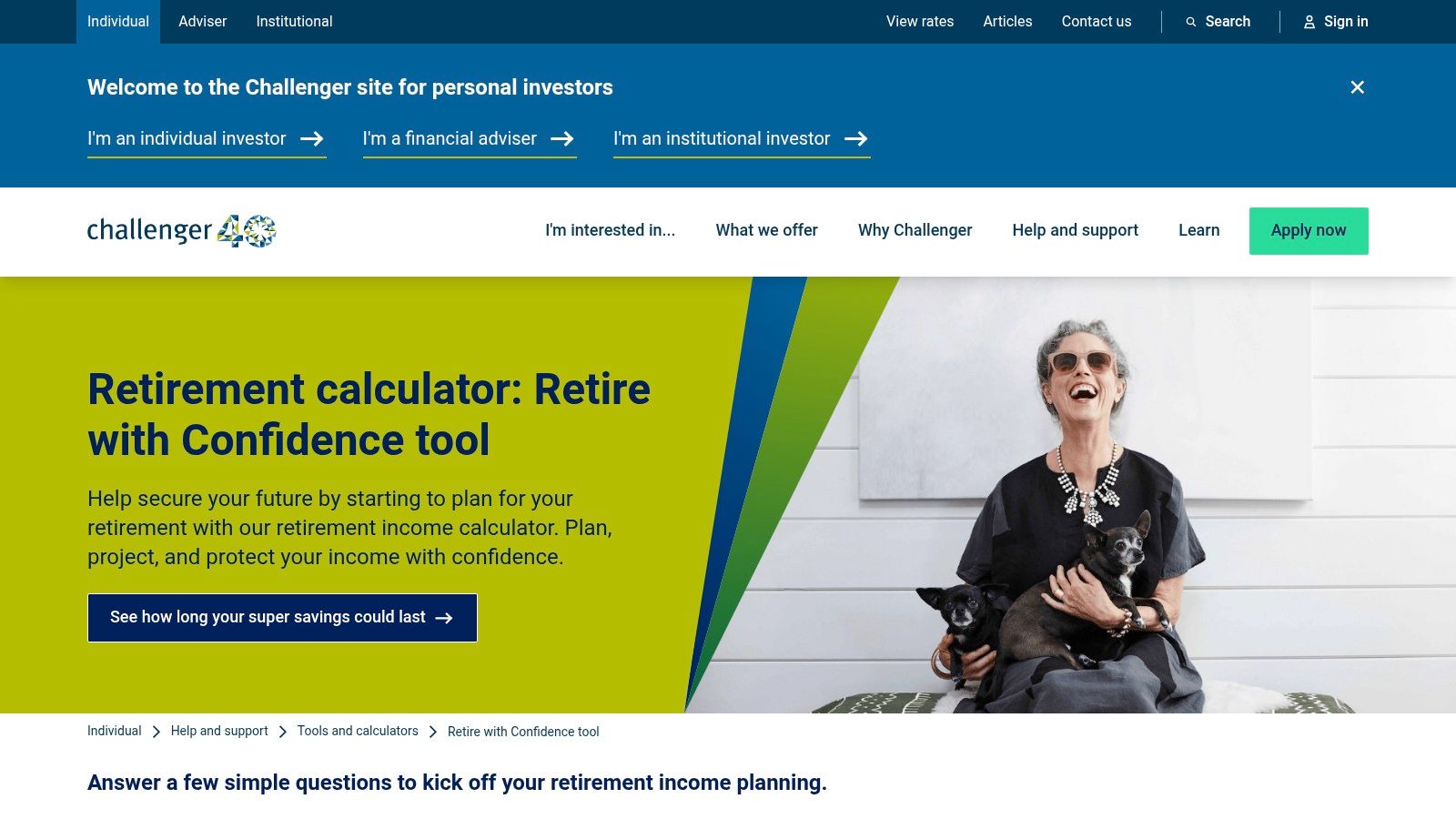 Challenger – Retire with Confidence tool